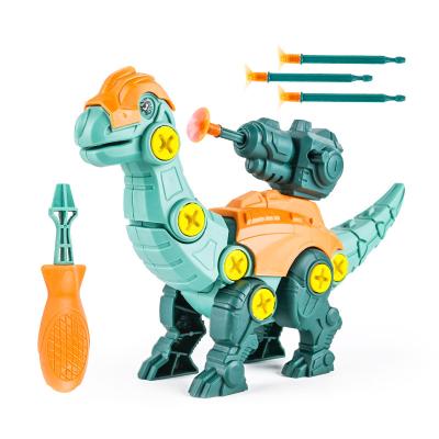 China Educational DIY assembly brachiosaurus rex dinosaur soft bullet gun diy early educational toys for children for sale