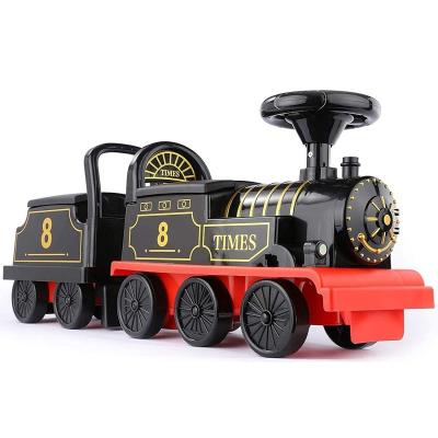 China Mini Environmental Electric Kids Ride On Train Track Car Toy Set Retro Ride On Car For Toddlers for sale