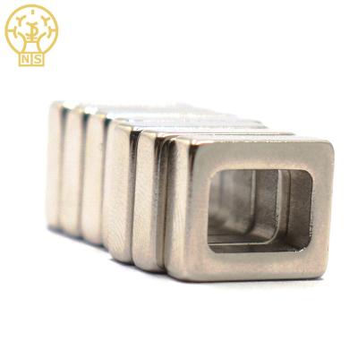 China Industrial Magnet JDM Factory Manufacturing N52 NdFeB Block Customized Magnets With Hole for sale