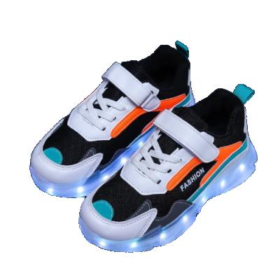 China Usb Kids Light Up Shoes Size 25 To 34 Kids Led Shoes Boys Girls USB Luminous Sneakers Fashion Glowing Charging Shoes for sale