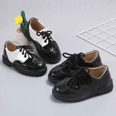 China Flat 2021 Unisex Goods Soft Genuine Leather Toddler Kids Toddler Size 22 -39 Large Children's Casual Shoes Sneaker With Lace for sale