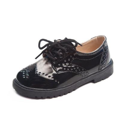 China 2021 Wholesale Anti-odor School Performance Baby Leather Shoes Comfortable Stylish Kids Shoes Black for sale