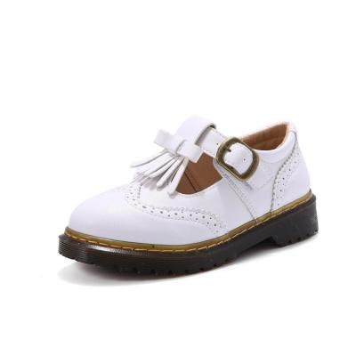 China Custom Made Logo Made Kid Children Boys Girls Round Handmade Casual Dress Loafer Flat Slip On Shoes for sale