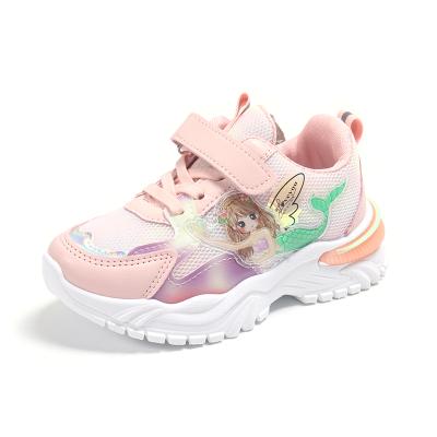 China Flat Hot Selling Products Girls Current Sport Shoes Elsa Aurora Belle Sofia Rapunzel Shoes Birthday Gift for Kids Calzado deportivo for sale