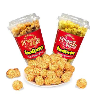 China Halal Certified Instant Food, Indian Popcorn Cream Caramel Flavor, Party Cup Popcorn Spherical Ready-To-Eat Casual Snacks for sale