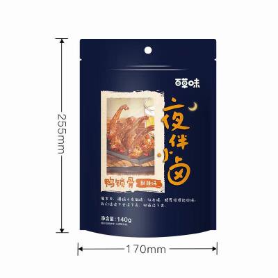 China Hot-selling cooked Bai Cao Wei meat snacks in China, spicy duck collarbone and mild spicy deli snacks open instant bags for sale