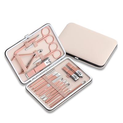 China RLT 18pcs Flexible Pink Set Gold Stainles Steel Mini Luxury Productos De Para Nail Tool Kit Manicure Pedicure Set for sale