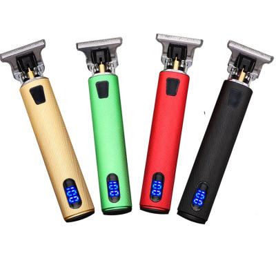 China Precision Cutter Blade Realong t9 Electric Cordless Rechargeable Gold Hair Trimmer Led LCD Display Professional Digital Hair Trimmer for sale