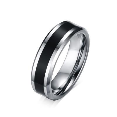 China CLASSIC 6mm silver carbide ring simple and color men tungsten ring jewelry dropshipping for sale