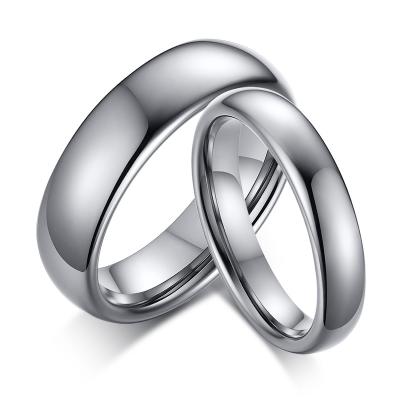 China Jewelry Set CLASSIC Wedding Pair 4mm 6mm Tungsten Ring One Pair Silver for sale