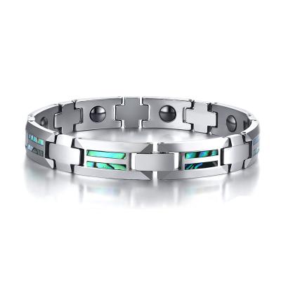 China Men's Casual/Sporty Luxury Magnetic Abalone Shell Tungsten Carbide Bracelet for sale