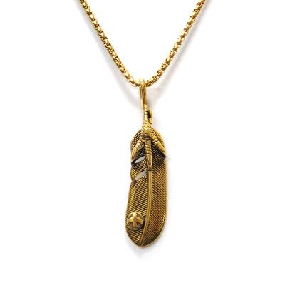 China Dragon Claw Pendants Mens 18k Gold Feather Punk Necklace for sale