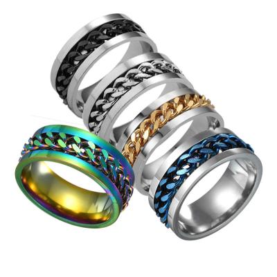 China Fashion Stainless Steel Jewelry Religious Cuban Link Rings For Men for sale