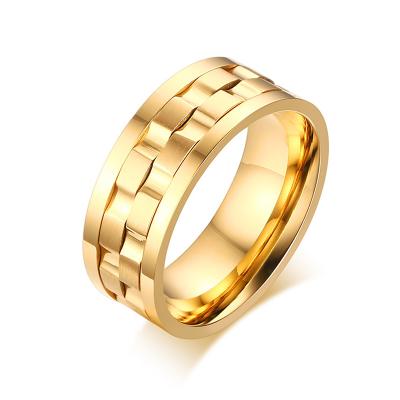 China FASHIONABLE Hot Selling Amazon Christmas Gift 18k Gold Plated Meditation Spinner Rings Wholesale for sale