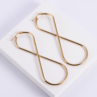 China FASHIONABLE ORDRM arete de acero initial stainless steel figure 8 gold plated 18k gold plated twisted circle earring for women jewelry 2020 for sale