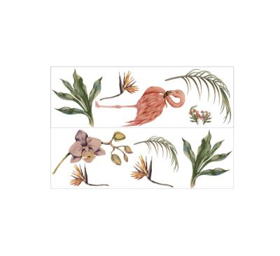 China WALL STICKER 2021 flamingo wallpaper home decor pvc 3d adhesive home wall sticker and flower room decor for sale