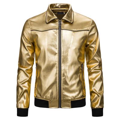 China New Fashionable Men's Nightclub Men's Baseball Varsity Bomber Jacket Shiny Metallic Breathable Slim Zipper Winter Autumn Men's Suit Suit for sale