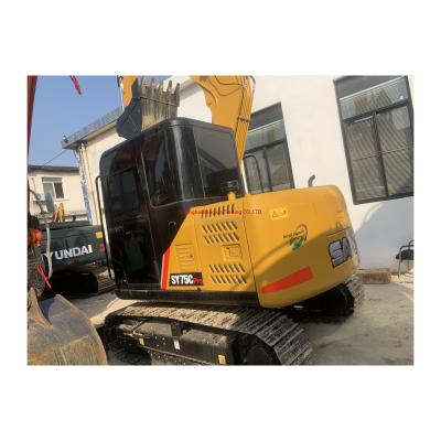 China Global Used Sany SY75 Crawler Excavator with Original Hydraulic Valve for sale