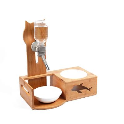 China 2021 New Style Better Healthy Pets Sustainable Smart Wooden Automatic Pet Feeder for sale