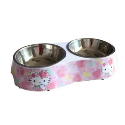 China New Style Sustainable Cat And Dog Non-Slip Double Stainless Steel Pet Bowl for sale