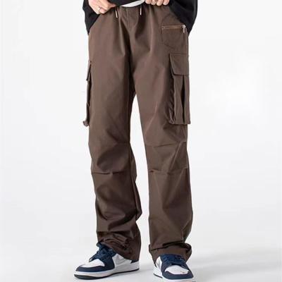 China Customizable OEM high-street nylon men's loose casual multi-pocket Anti-wrinkle zippered pants men's pants men's for sale