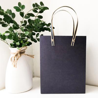 China Business Rivet Gift Paper Bag Packaging Bag Recyclable Thickened Blue Paper Bag Birthday Gift Handle for sale