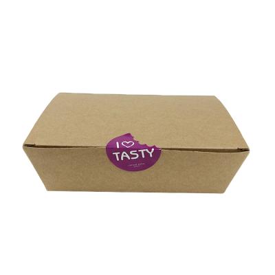 China Logo Brown Kraft To-Go Packaging Biodegradable Fast Food Custom Paper Box for sale