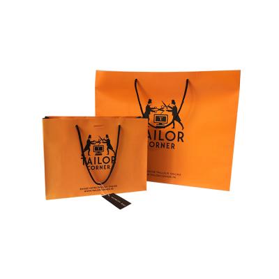 China Recyclable Promotion Custom Logo Printed Handmade Packaging Recycle Coated Paper Gift Bags for sale