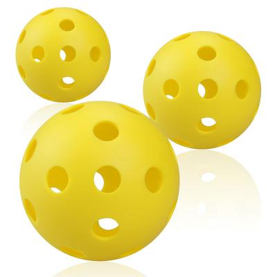 China PE 26 Holes (Hard) Design Highly Durable Outdoor Courts Bright Yellow 72mm Pickleball Ball for sale