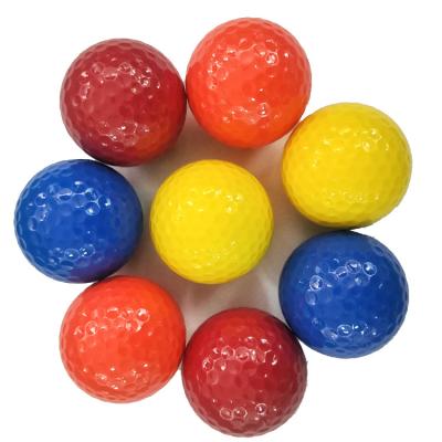 China Synthetic Rubber+Surlyn OEM Customized Logo Promotion Multiple Color Driving Range Practice Golf Balls for sale