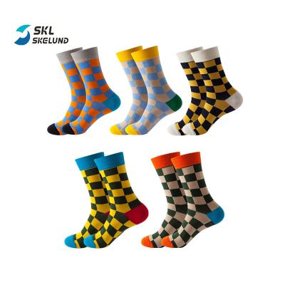 China Wholesale Custom Mens QUICK DRY Fashion Color Sock Jacquard Cotton Knitting Funny Mid Calf Tube Socks Crew Dress SockPatterned Custom Socks for sale