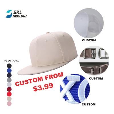 China JOINT Snapback Hat Hats OEM/ODM Custom Sports Covers Custom Flat Brim Baseball Plain Blank Hip Hop Hat Unstructured Snapback Hat for sale