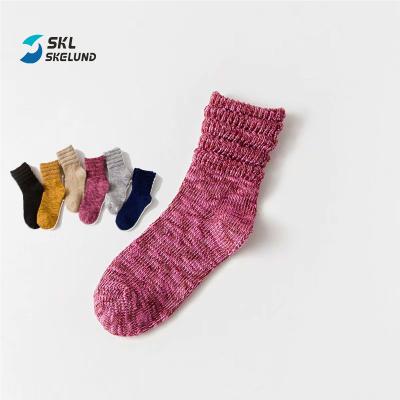 China Wholesale Women's QUICK DRY cotton fluffy colorful stacked slouch socks cotton slouch custom thick jacquard color jacquard socks winter slouch socks for sale