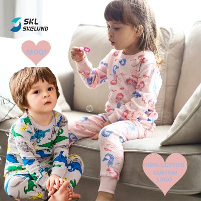 China Winter Breathable Wholesale Bulk Kids White Cotton Pajamas Kids Underwear Custom Logo Sleepwear Custom Pajamas For 100% Thermal Children for sale