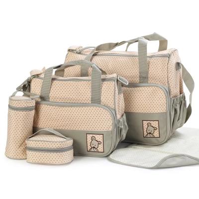 China Cute Sale Promotion Customized Large Capacity Tote Storage Nappy Mummy Baby Bag for sale