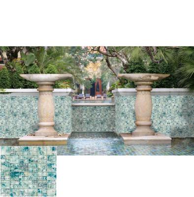 Κίνα Swimming Pool Blue Tiles Parquet Color Glass Mosaic προς πώληση