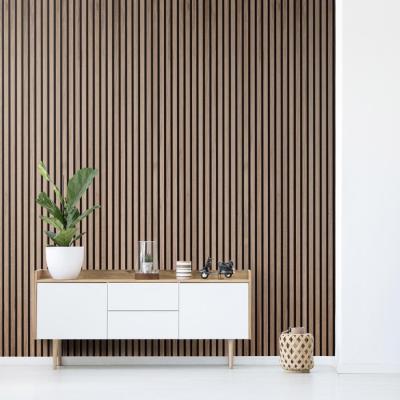 China Decorative Modern Interior Solid Wood Slat Wall Cladding Panel 3D Modern Acoustic Sound Wall Panel for sale