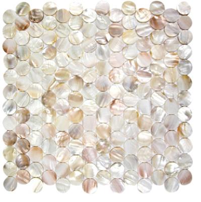 China White Pearl Shell Round Mosaic Parquet Wall Decoration Te koop