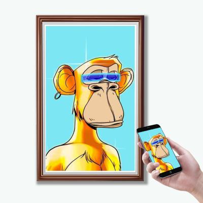 China Wifi 32 inch 1920*1080 wifi android advertising player photo nft art display video wooden digital art frame for sale