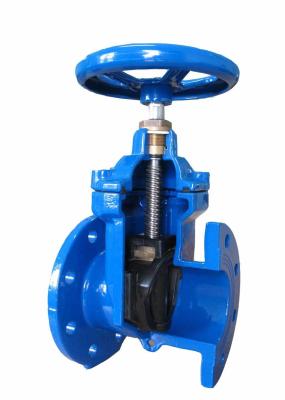 China Blue Resilient Gate Valve Epoxy Resin Spraying PN16 Ductile Iron Rubber Disc for sale