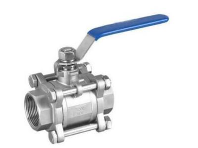 China 3 Piece Stainless Steel Ball Valve , Threaded High Pressure Ball Valve for sale