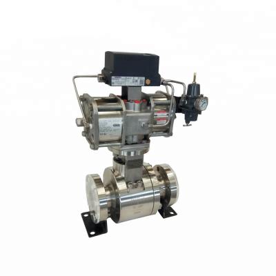 China Normal Temperature Lockable Pneumatic Forged Steel Fixed Ball Valve With Monitored zu verkaufen