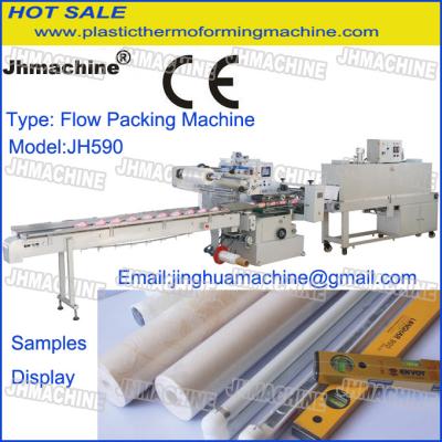 China New Condition Flow Packing Machine Within Shrink tunnel For Home Furnish decorate Products for sale