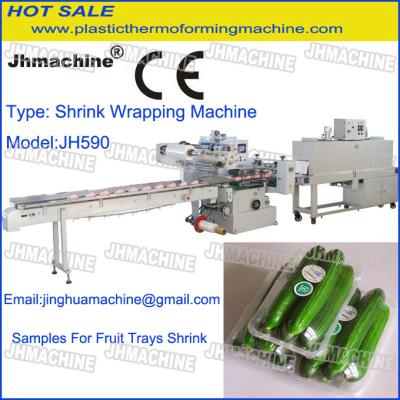 China vegetables /meat / Fish automatic shrink wrapping /Flow Packing machine With Strink Tunnel for sale