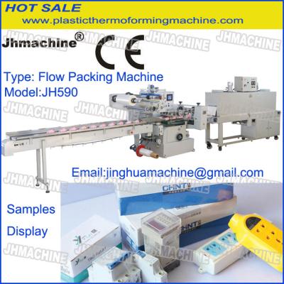 China Switches and electric parts shrink wrapping /Flow Packing machine With Strink Tunnel for sale