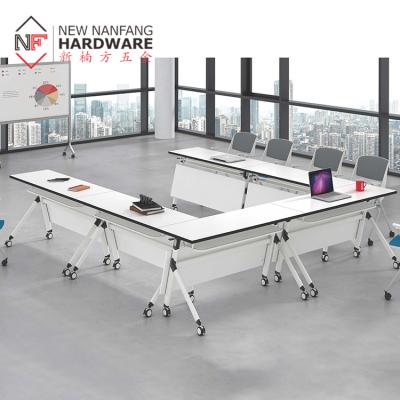 China Modern Convertible Furniture Office Forming Foldable Table Frame With Movable Wheel For Training Table for sale