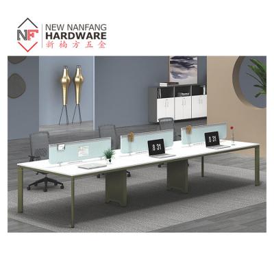 China Modern Guangzhou Factory Hardware Table Leg Furniture Office Table Frame Office Table Frame Metal Workstation Desk 6 Person for sale