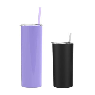 China CL1C-E393 ComLom 20oz PORTABLE Stainless Steel Tall Double Wall Insulated Skinny Tumblers Vacuum Slim Travel Mug With Lids And Straws for sale