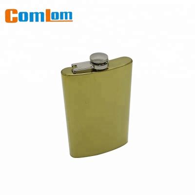 China Eco Friendly CL1C-HD-3 Comlom Jagermeister Stainless Steel Whiskey Gold Hip Flask for sale