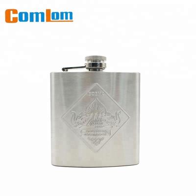 China CL1C-HI-2B Comlom Eco-Friendly Stainless Steel Embossed Debossed Engraved Whiskey Hip Flask for sale